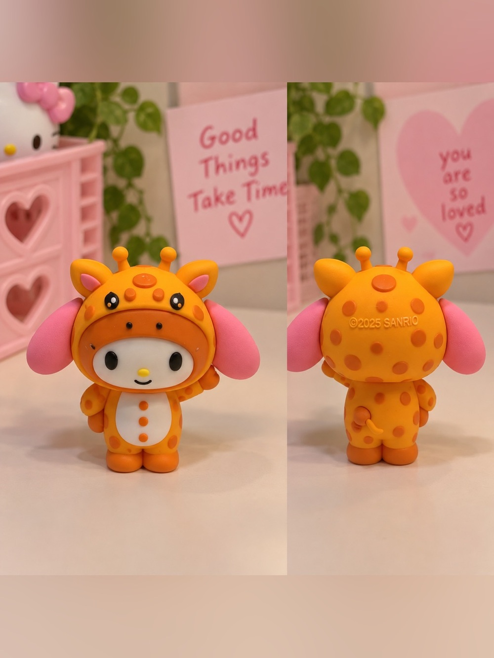 Hello kitty Cute Orange Giraffe Character Kids Toy Figure -